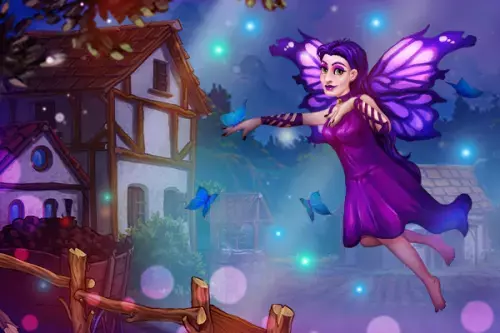 fliegende Fee mit Schmetterlingen